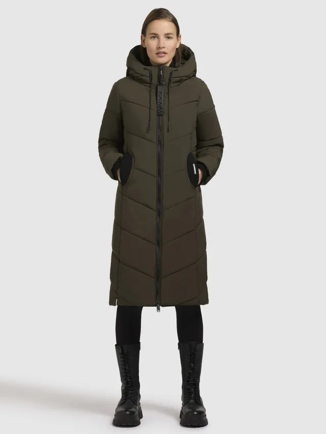 khujo-mantel-aribay5-khaki-langer-damen-steppmantel image 1