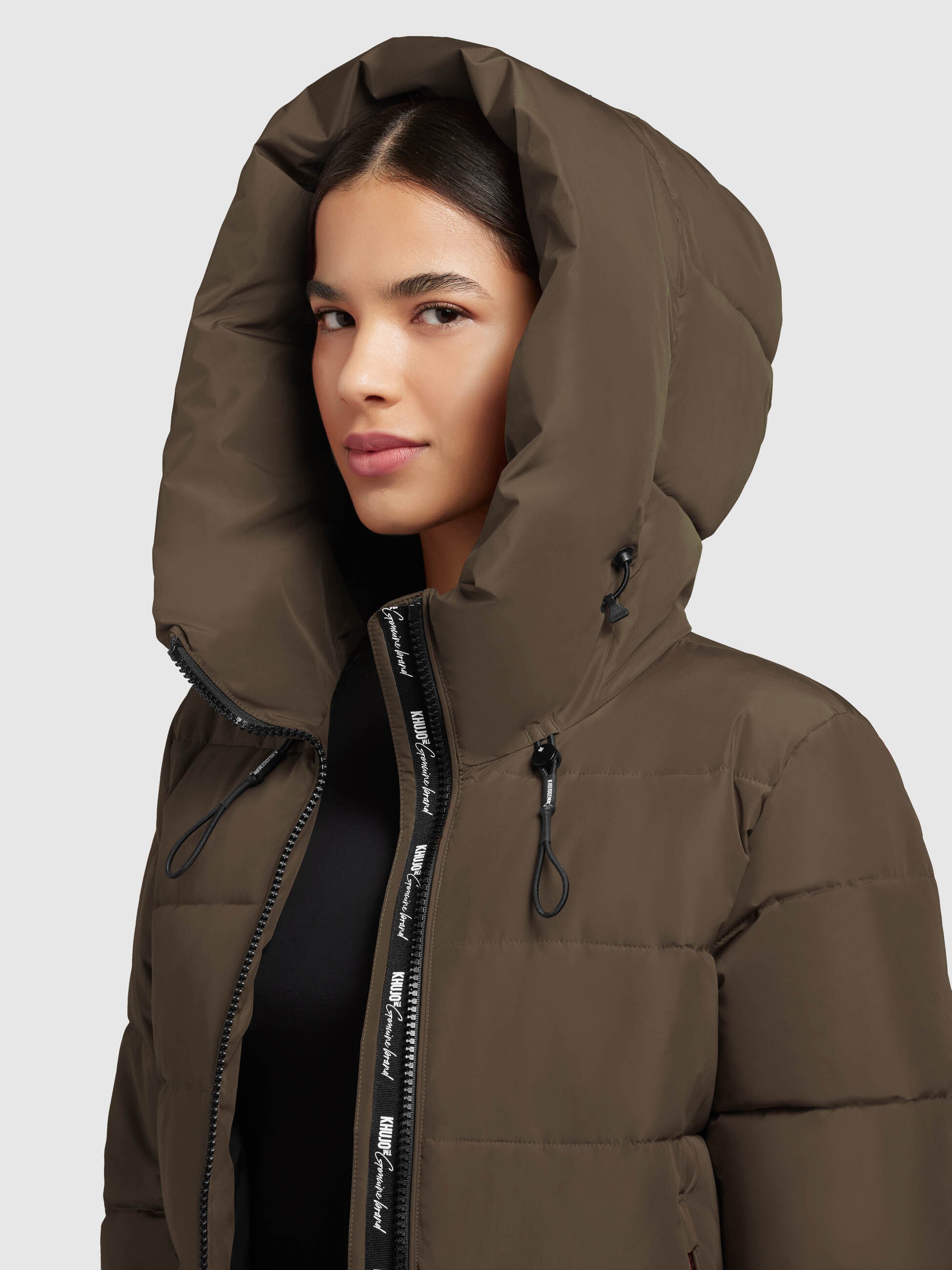 khujo-mantel-jilias4-damen-khaki-lange-winterjacke-wattiert image 7