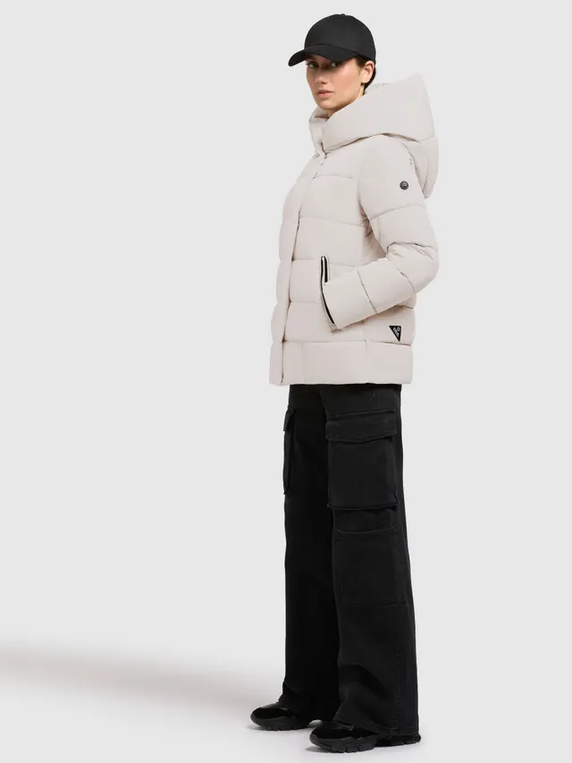 khujo-camea-jacke-cremewei-damen-h-ftlange-steppjacke-regular-fit-mit-kapuze image 1