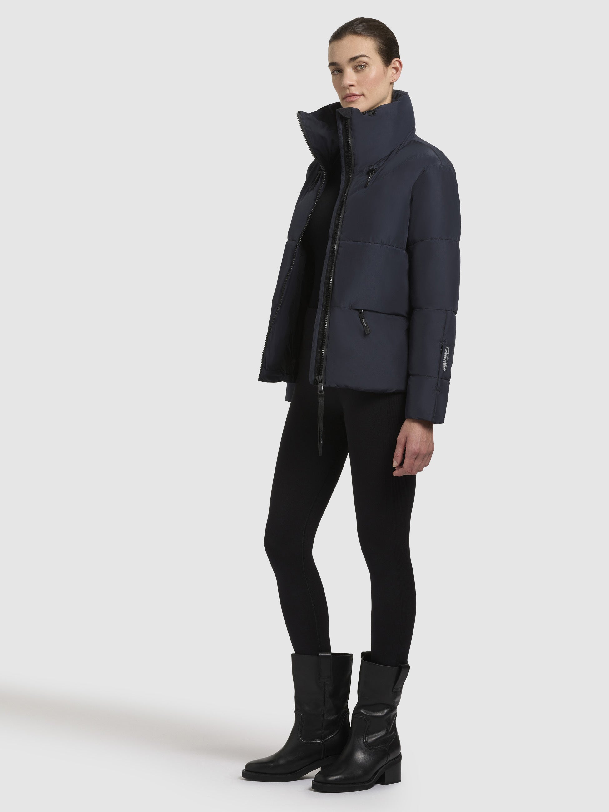 khujo-jacke-flaire-dunkelblau-gef-tterte-blousonjacke-h-ftlang-f-r-damen image 2