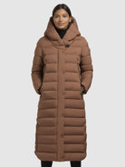 khujo-coat-teiva2-brown-wadenlanger-damen-steppmantel-mit-kapuze image 4