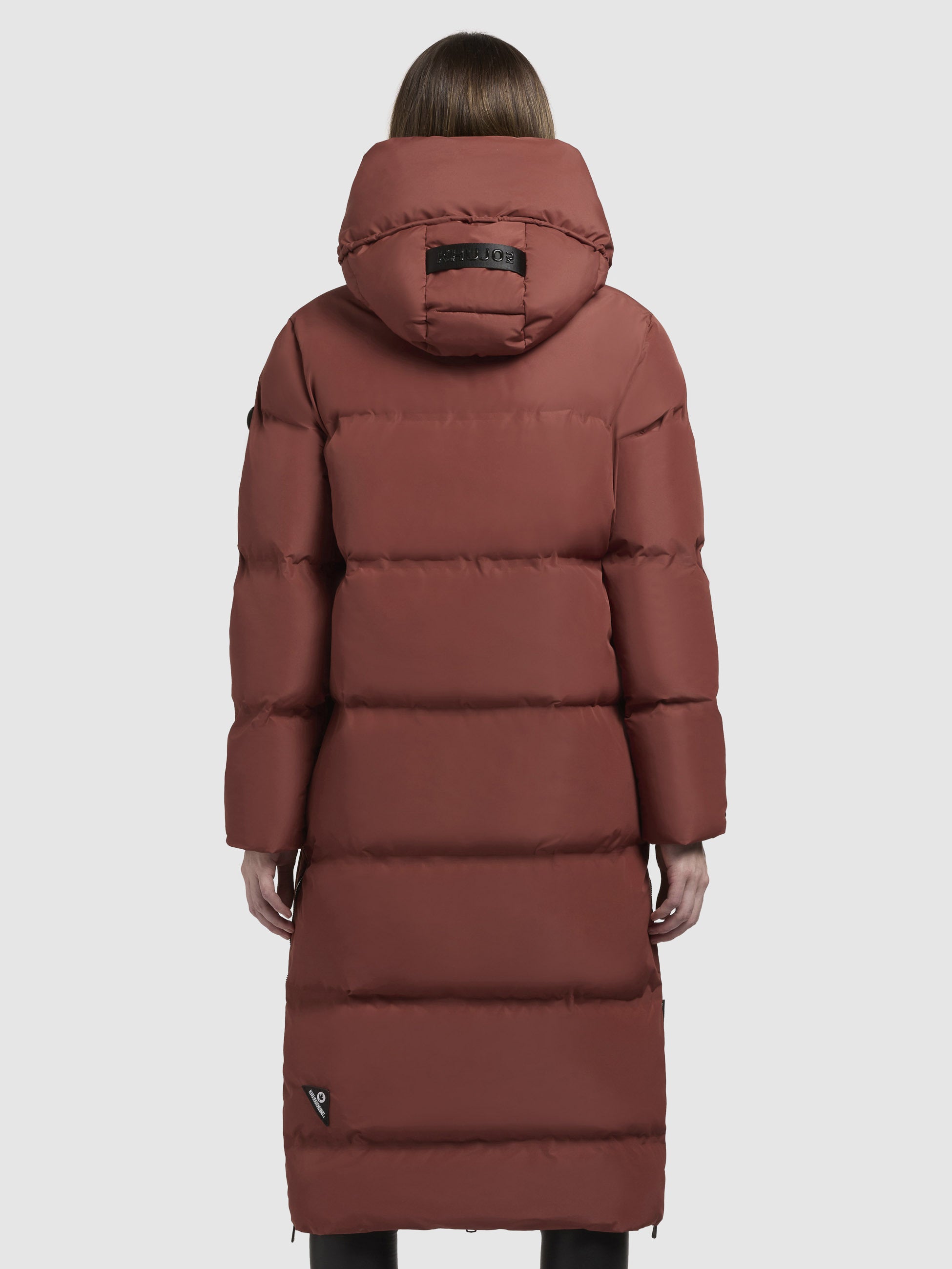khujo-aroma-damen-steppmantel-dunkelrot-wadenlang-regular-fit image 3