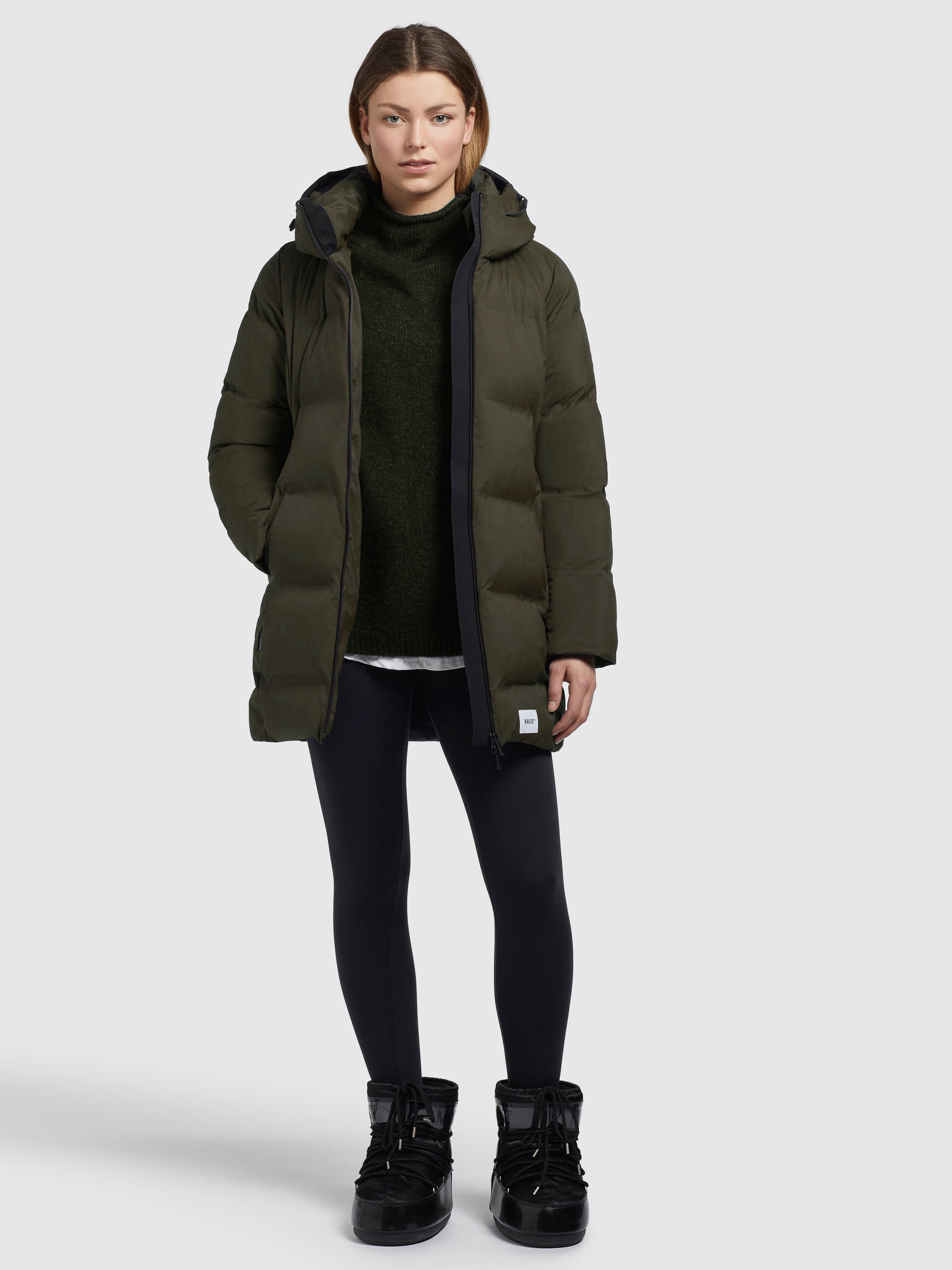 khujo-jacke-tanare2-damen-steppjacke-khaki-regular-fit image 6