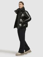 khujo-rinja-shiny-damen-jacke-dark-gray-regular-fit image 2