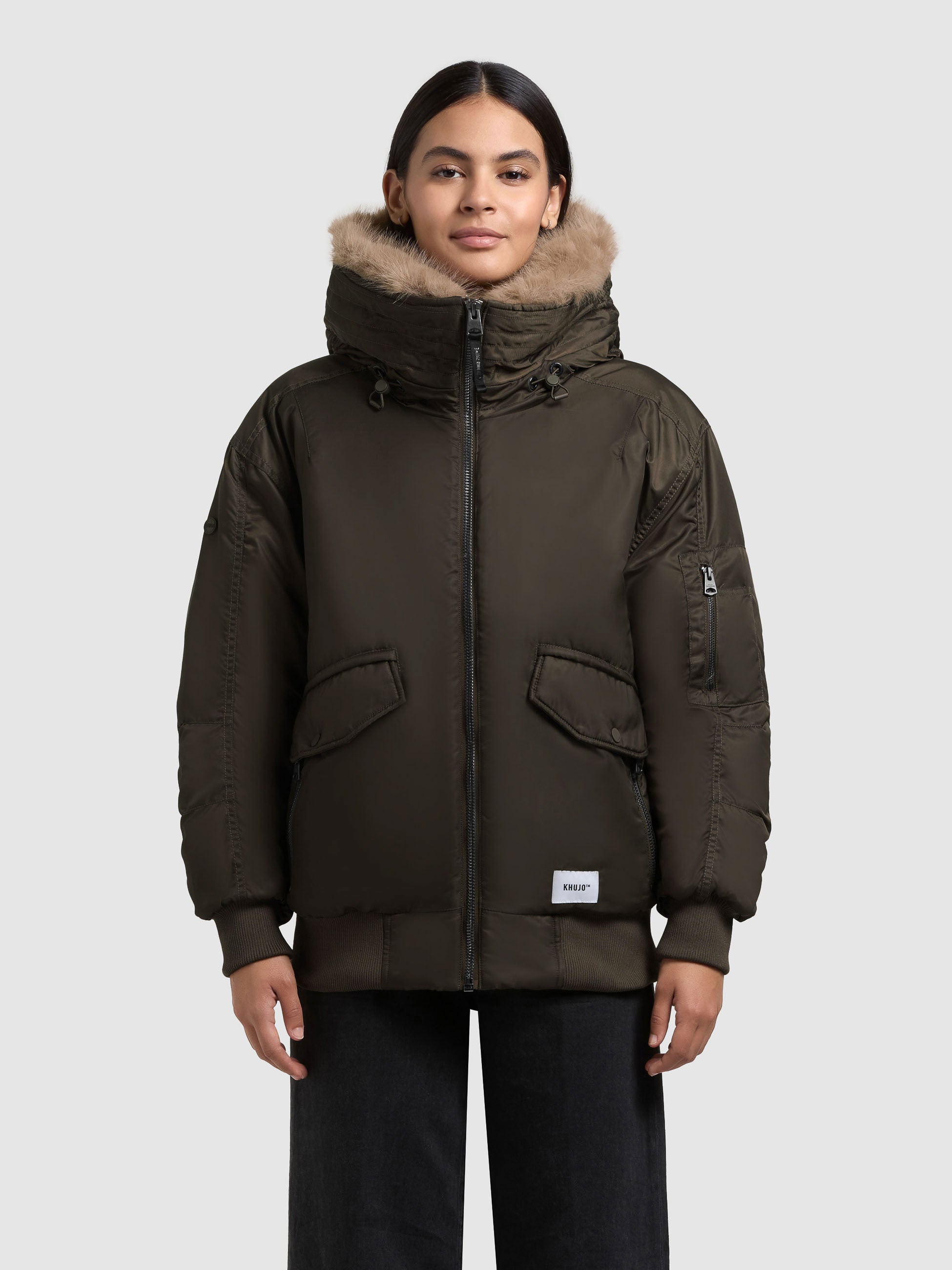 khujo-jacke-cela-forest-green-bomberjacke-loose-fit-gl-nzend image 4