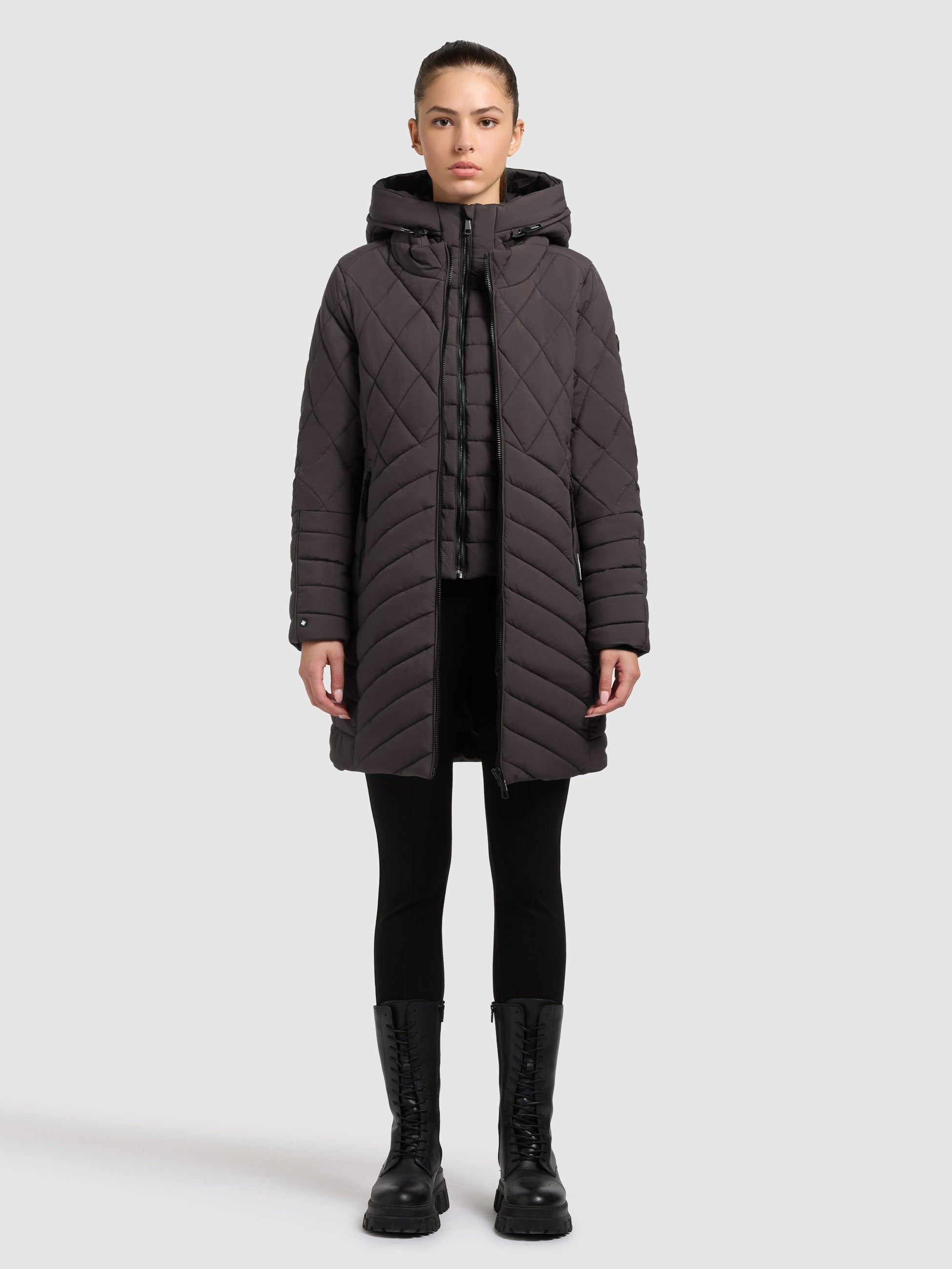 khujo-mantel-ivana-graphite-grey-damen-kurzmantel-stepp-mit-einsatz image 1