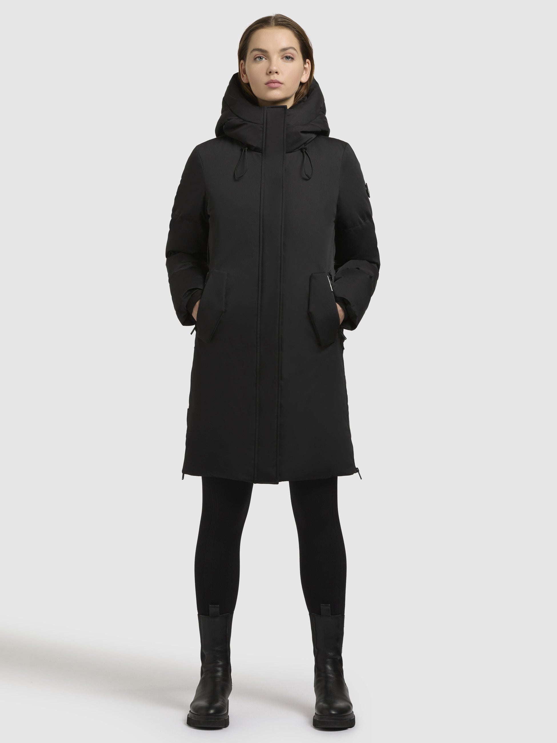 khujo-mantel-leane-schwarz-knielanger-winterparka image 2
