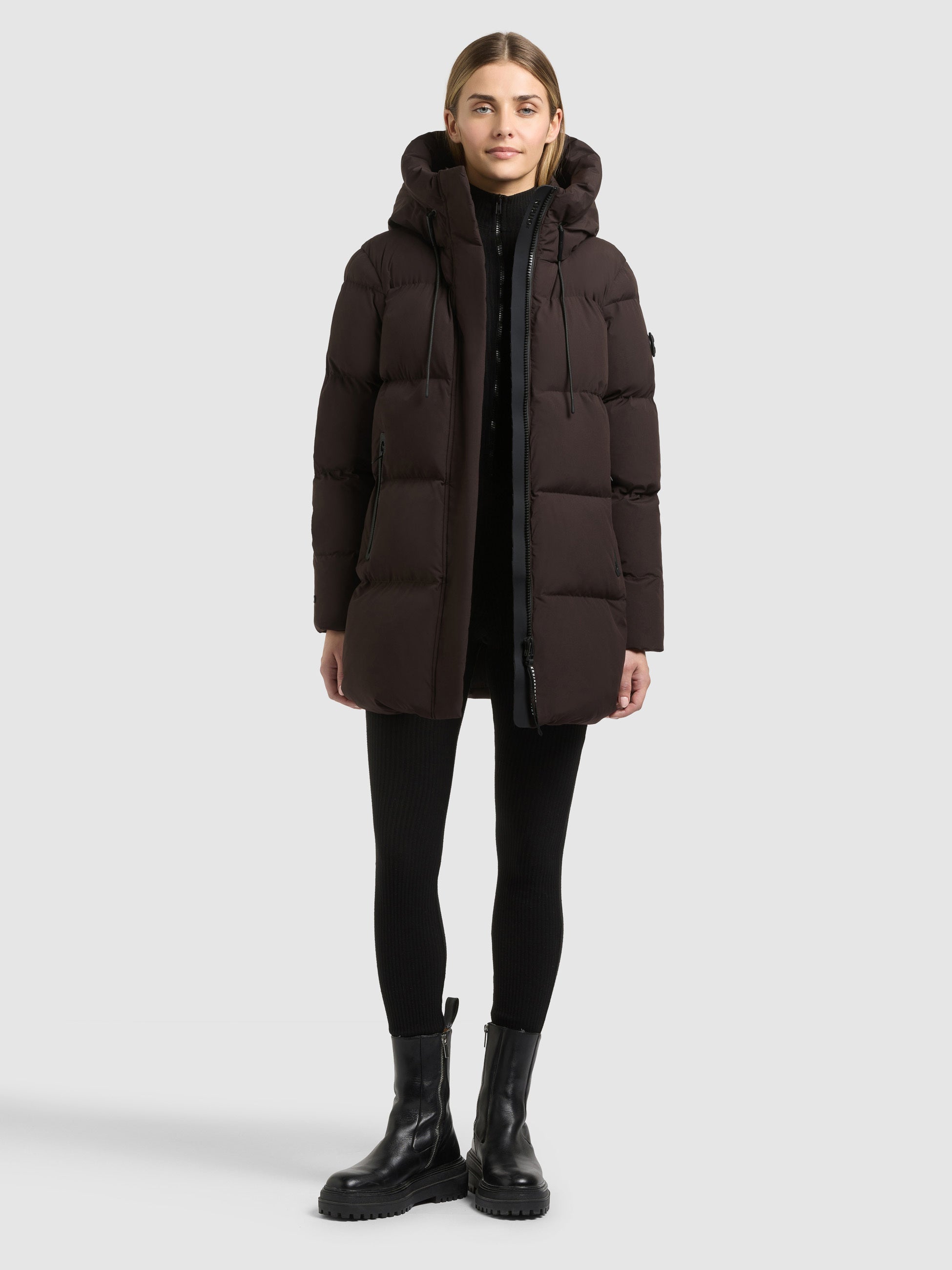 khujo-jacke-drown2-matt-steppjacke-chocolate-chip-damen-loose-fit image 6