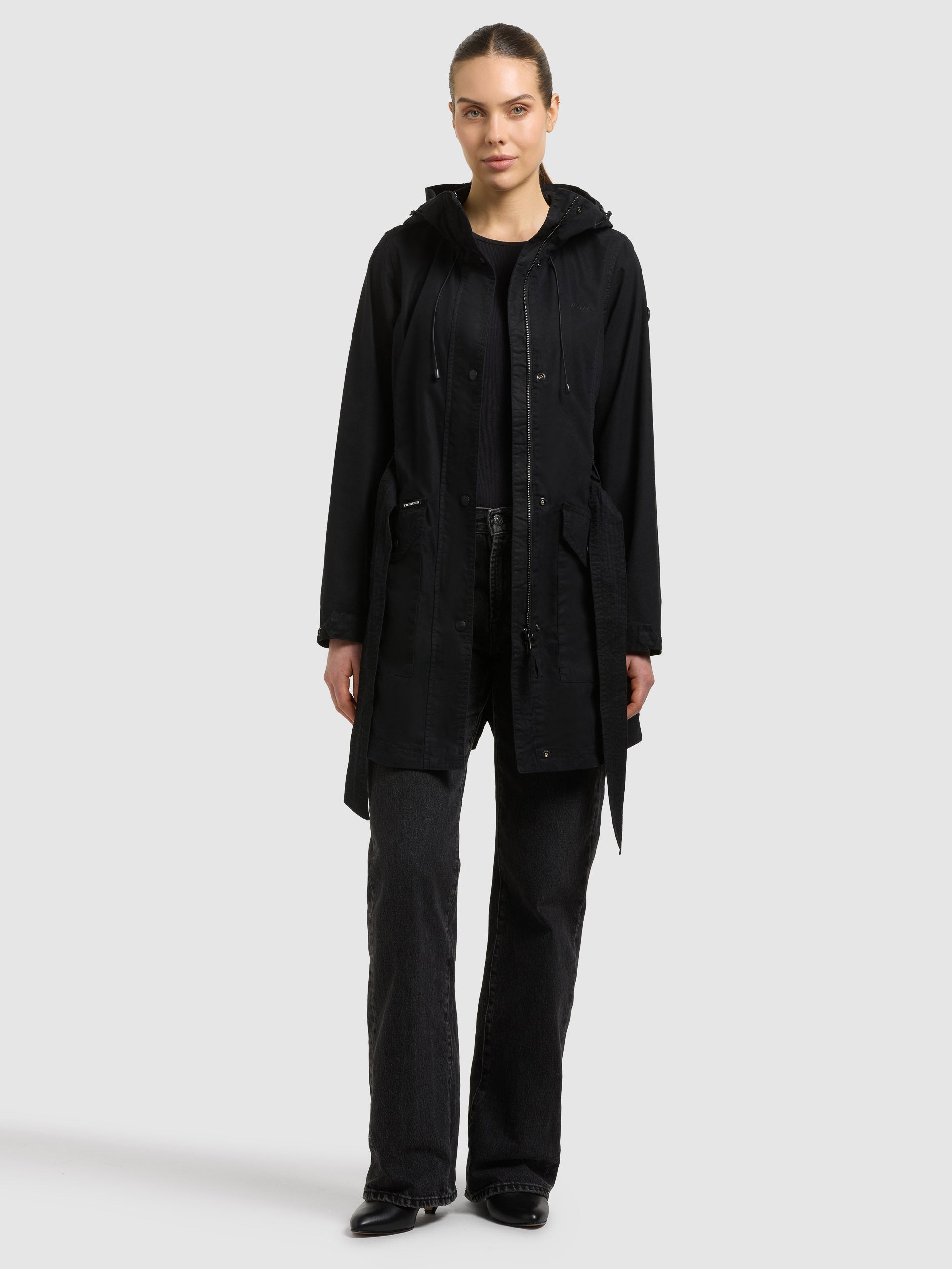khujo-jacke-prea-damen-sommerparka-black-black-mit-g-rtel image 2