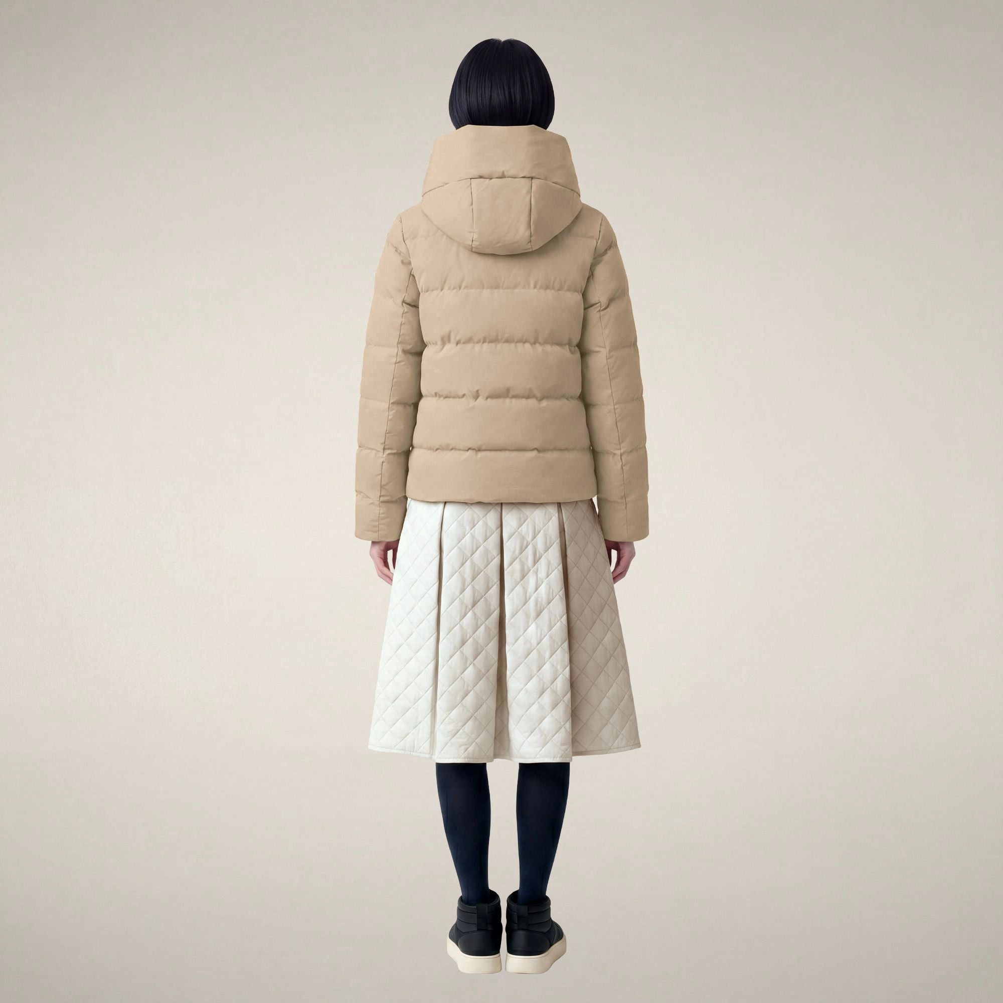 save-the-duck-arena-damen-parka-beige-stein-arctic-kurzparka-wetterfest image 2