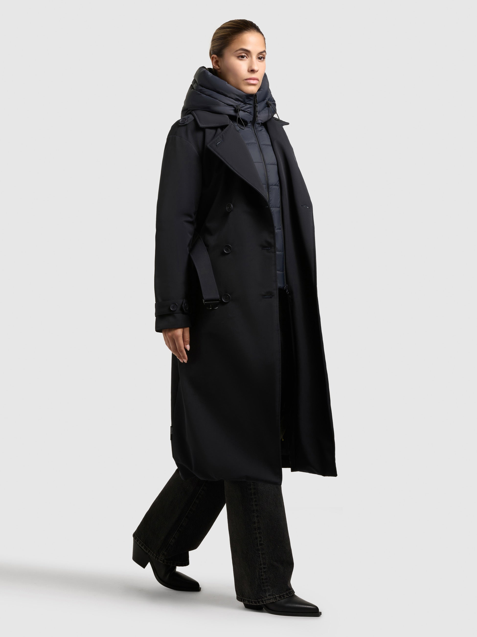 khujo-mantel-elena2-port-blue-trenchcoat-damen-knielang-mit-g-rtel image 2