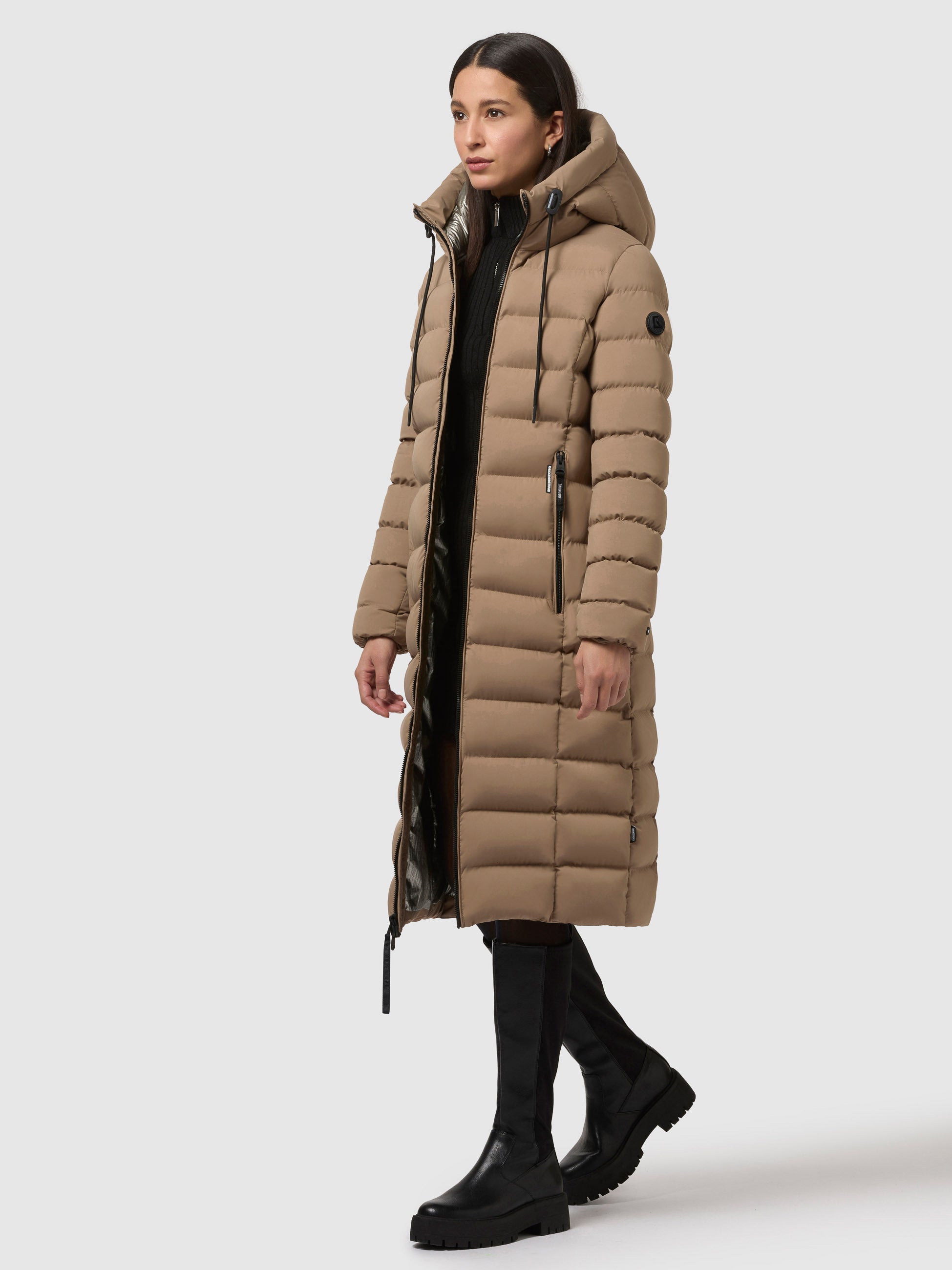 khujo-mantel-simmie2-cookie-beige-knielanger-slim-fit-steppmantel image 6