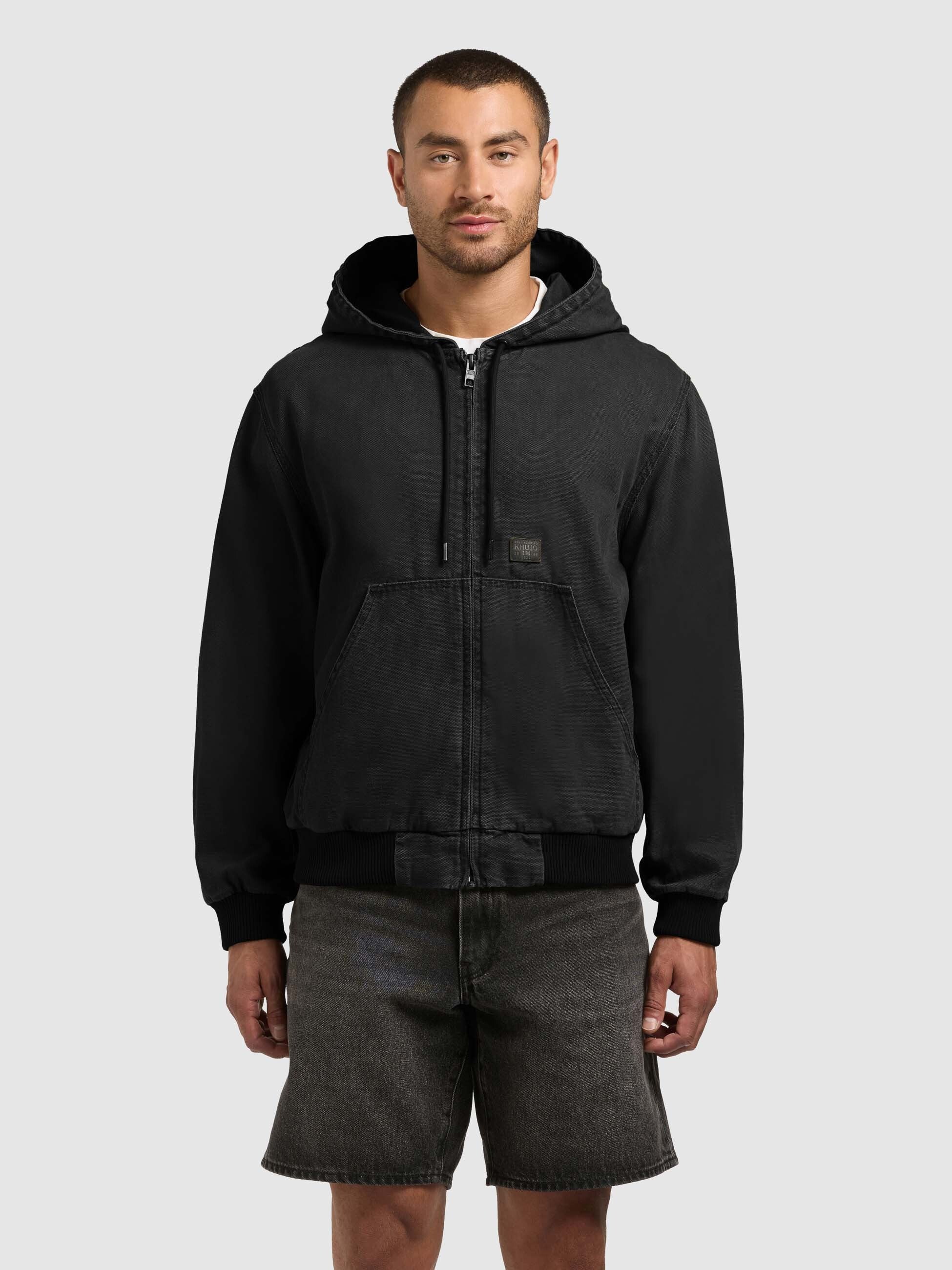 khujo-jacke-rhiis-black-workwear-blouson-aus-baumwoll-canvas-mit-kapuze image 4