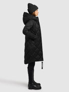 khujo-mantel-linda-black-damen-steppmantel-knielang image 6