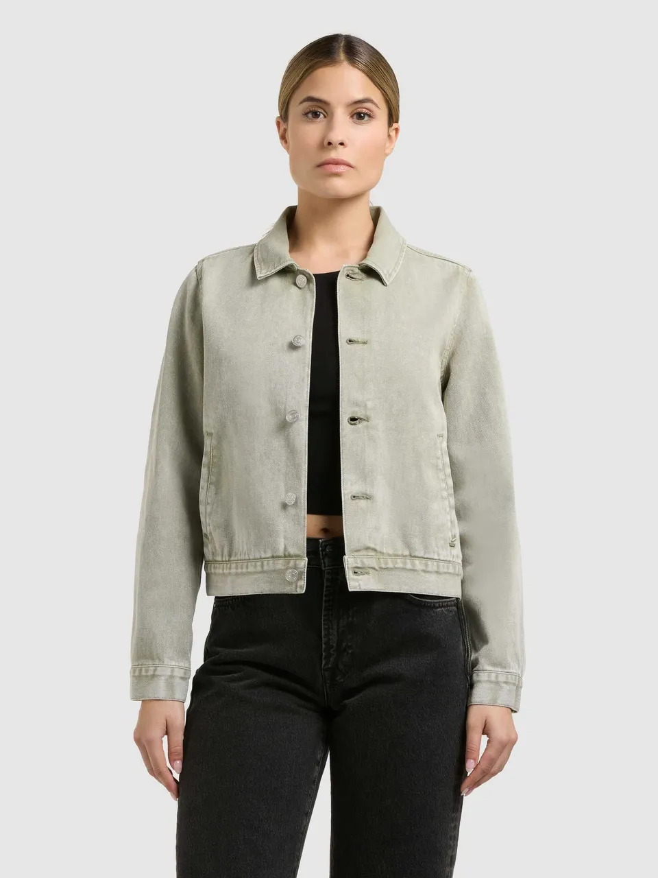 khujo-renia-damen-jeansjacke-seagreen image 1