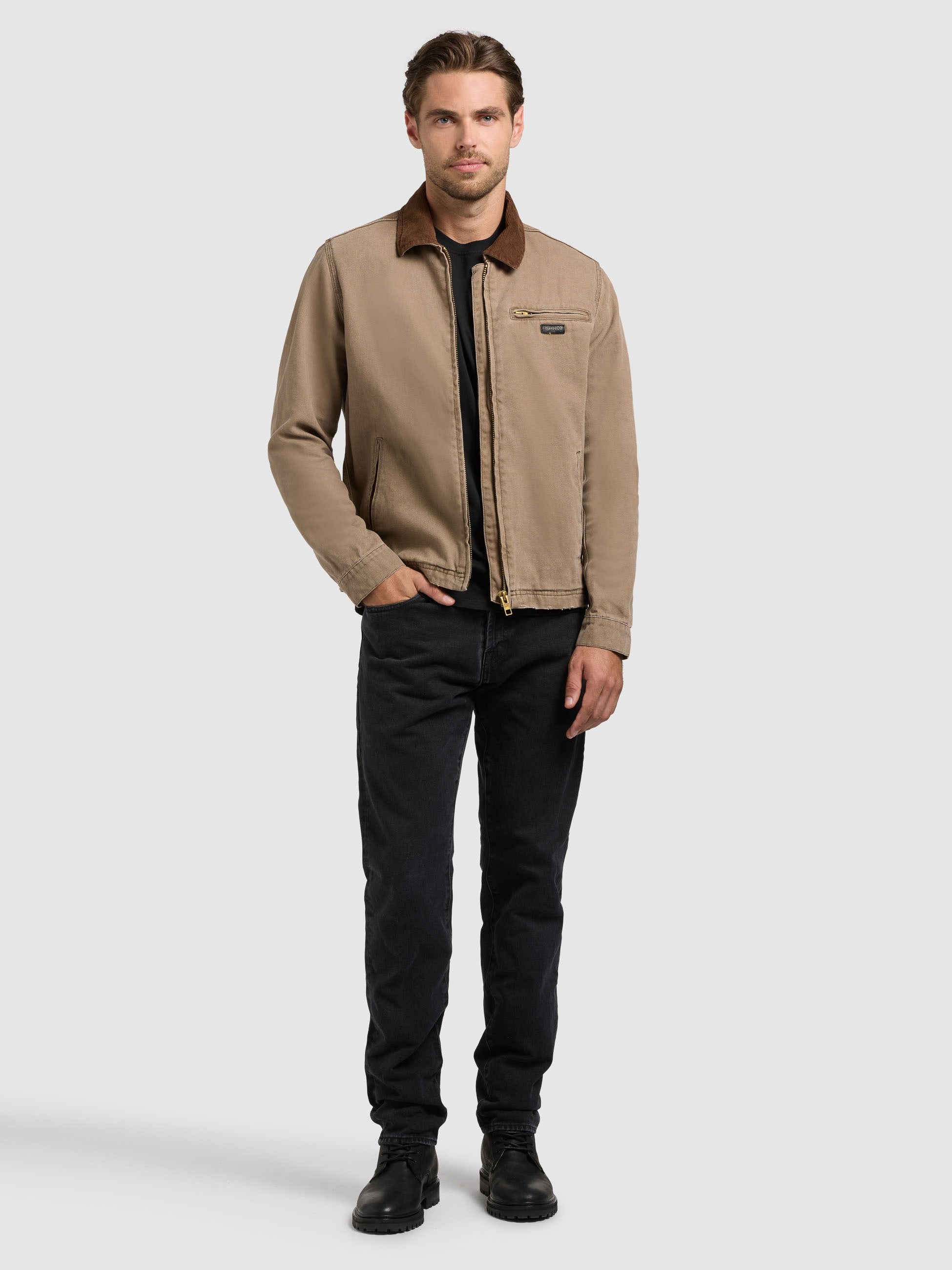 khujo-jacke-deddy-brown-damen-blousonjacke-aus-baumwoll-canvas image 2