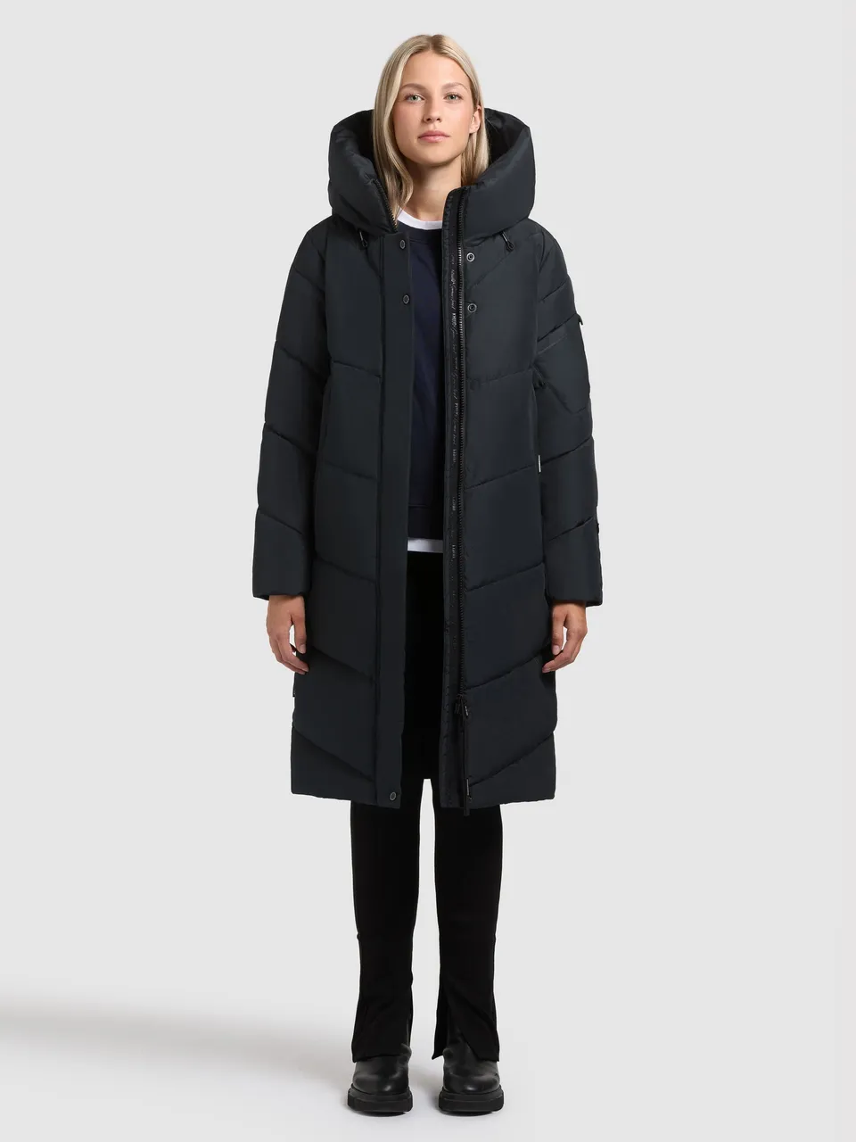 khujo-coat-jange2-matt-port-blue-damen-wintermantel-loose-fit-knielang image 1