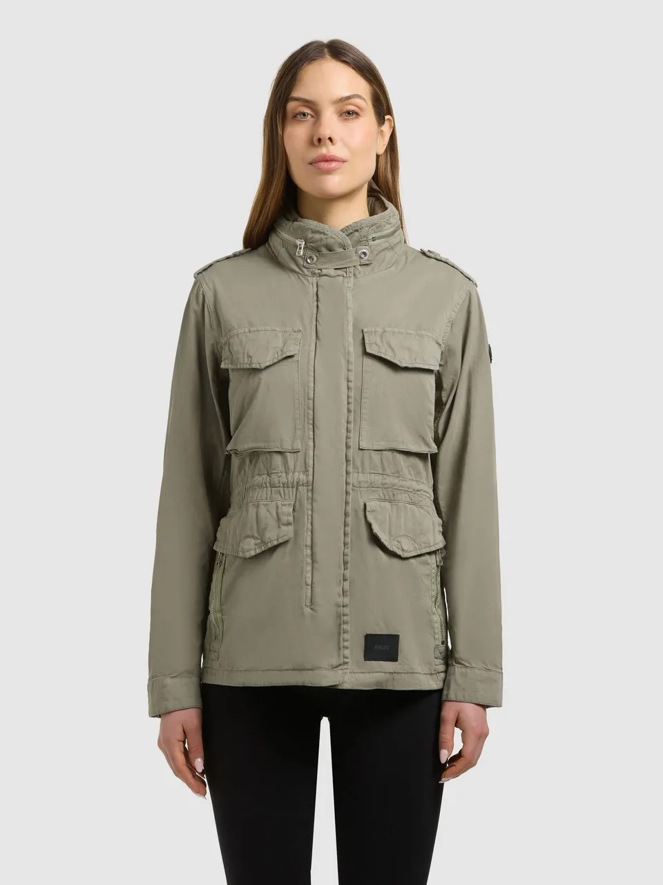 khujo-nori-damen-fieldjacke-reet-green-baumwolltwill image 1