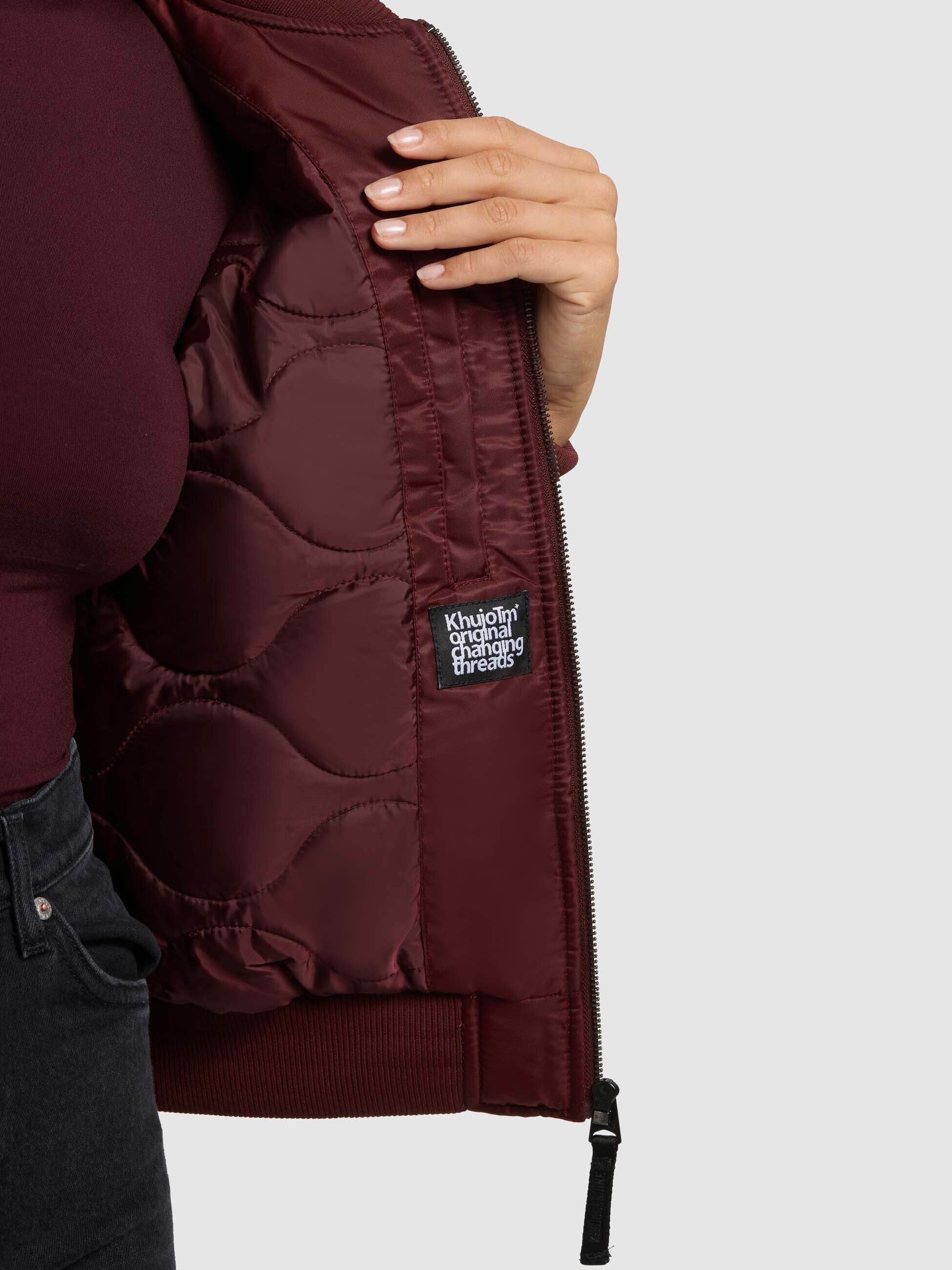 khujo-jacke-kasia-burgundy-red-bomberjacke-blouson-damen image 8