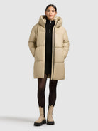 khujo-coat-lorsa-steppmantel-beige-wasserabweisend-loose-fit image 6