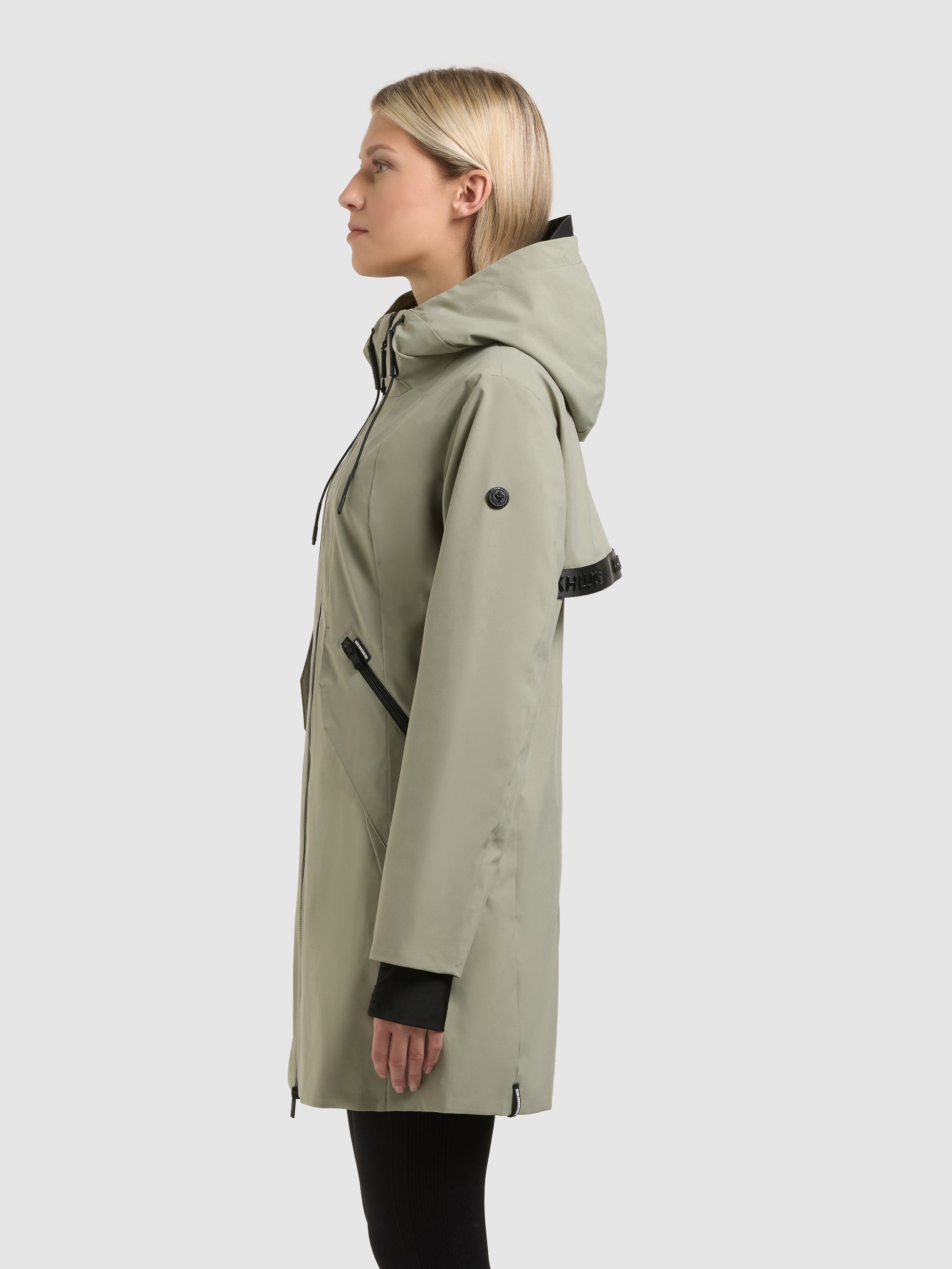 khujo-jacke-eiza-reet-green-lange-wasserabweisende-regenjacke-mit-kapuze image 5