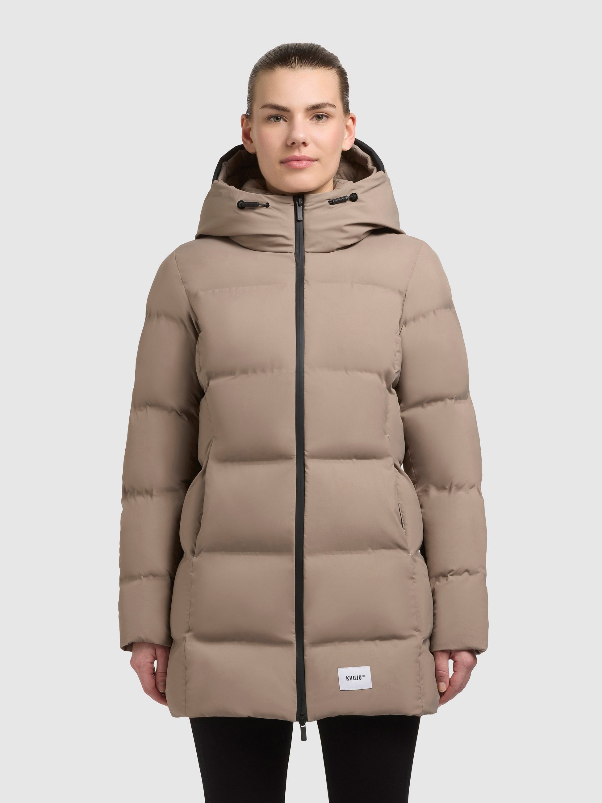 khujo-jacke-tanare4-greige-slim-fit-damen-steppjacke-wasserabweisend image 7