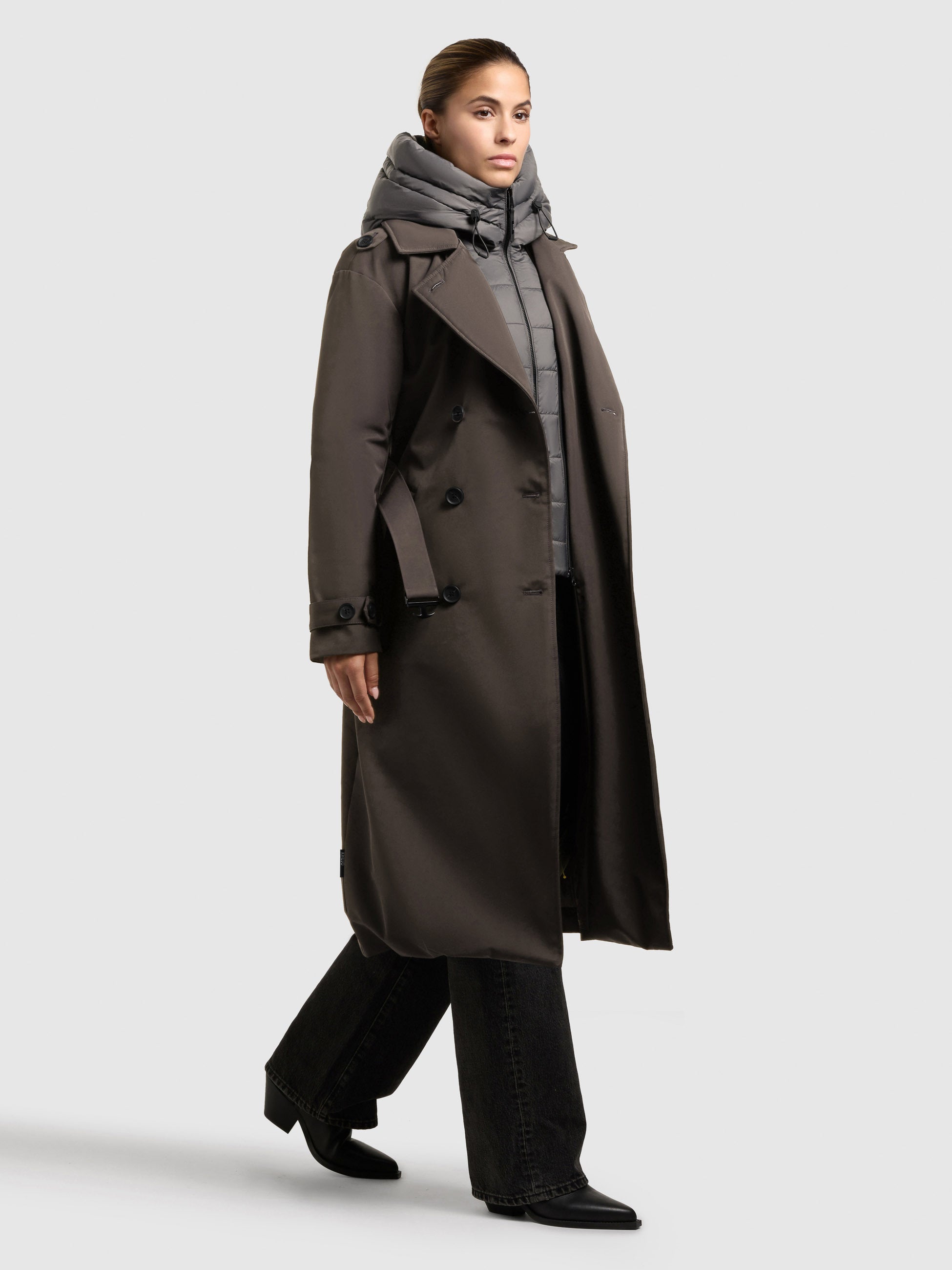 khujo-mantel-elena2-graphite-grey-trenchcoat-wintermantel-knielang-mit-g-rtel image 6