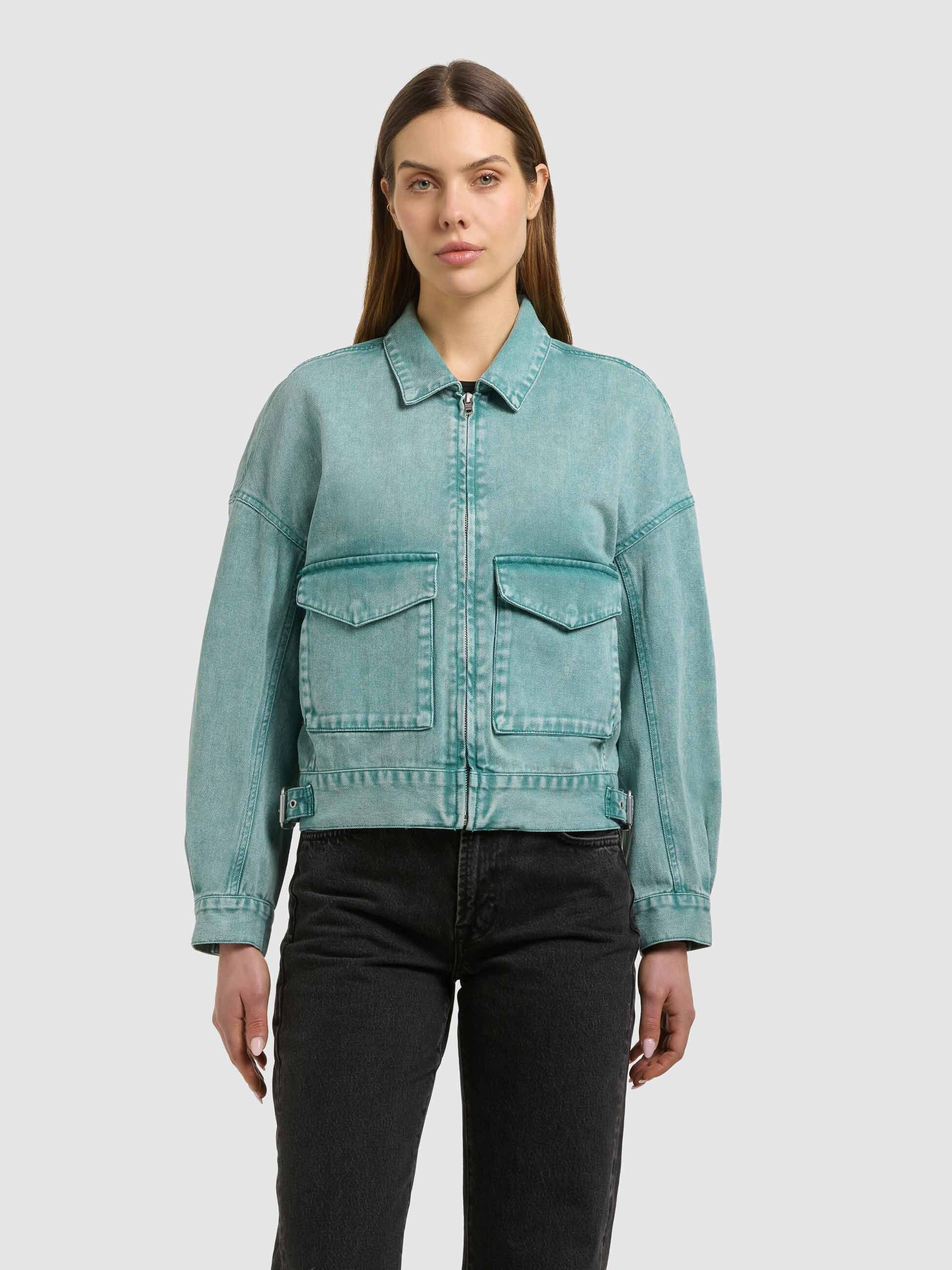 khujo-jacke-nelina-teal-damen-jeansjacke-aus-baumwoll-denim image 4