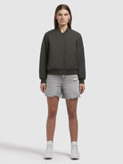 khujo-crystal-damen-bomberjacke-stepp-dark-green image 6