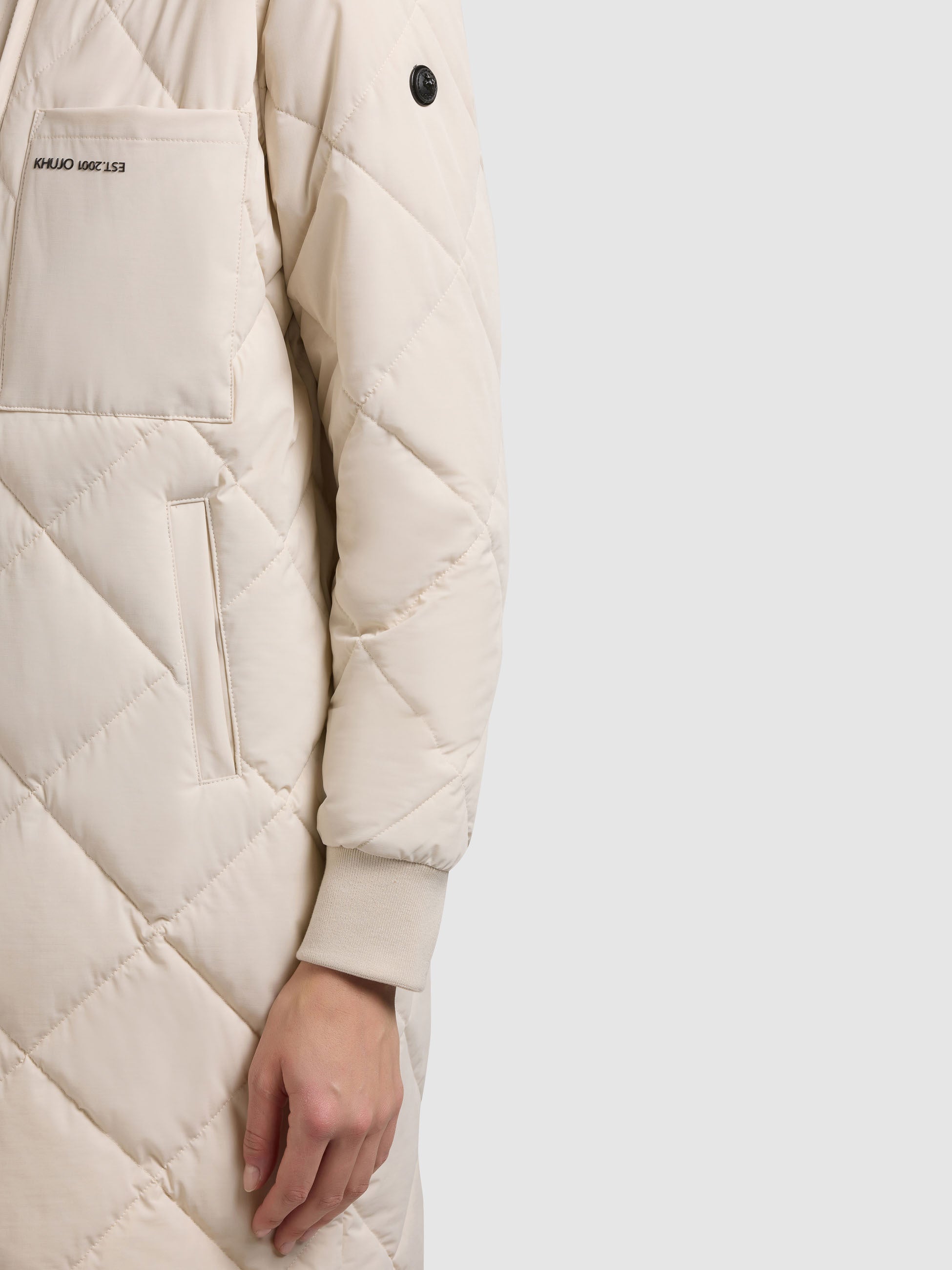 khujo-mantel-ymal2-oat-white-damen-kurzmantel-steppmantel-regular-fit image 7