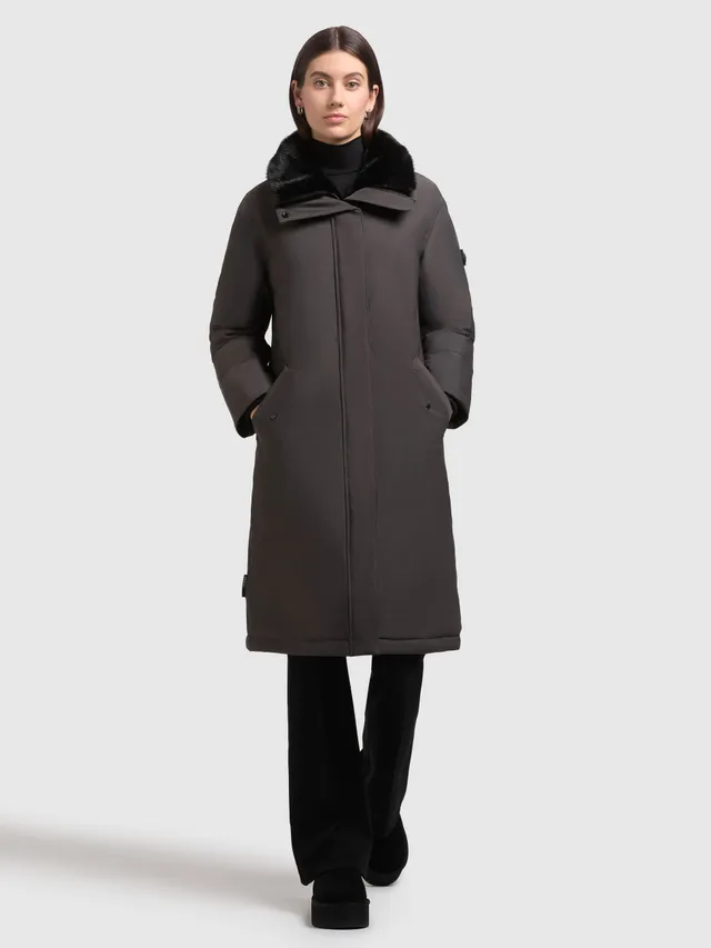 khujo-mantel-collie-winter-grey-knielanger-damen-steppmantel image 1