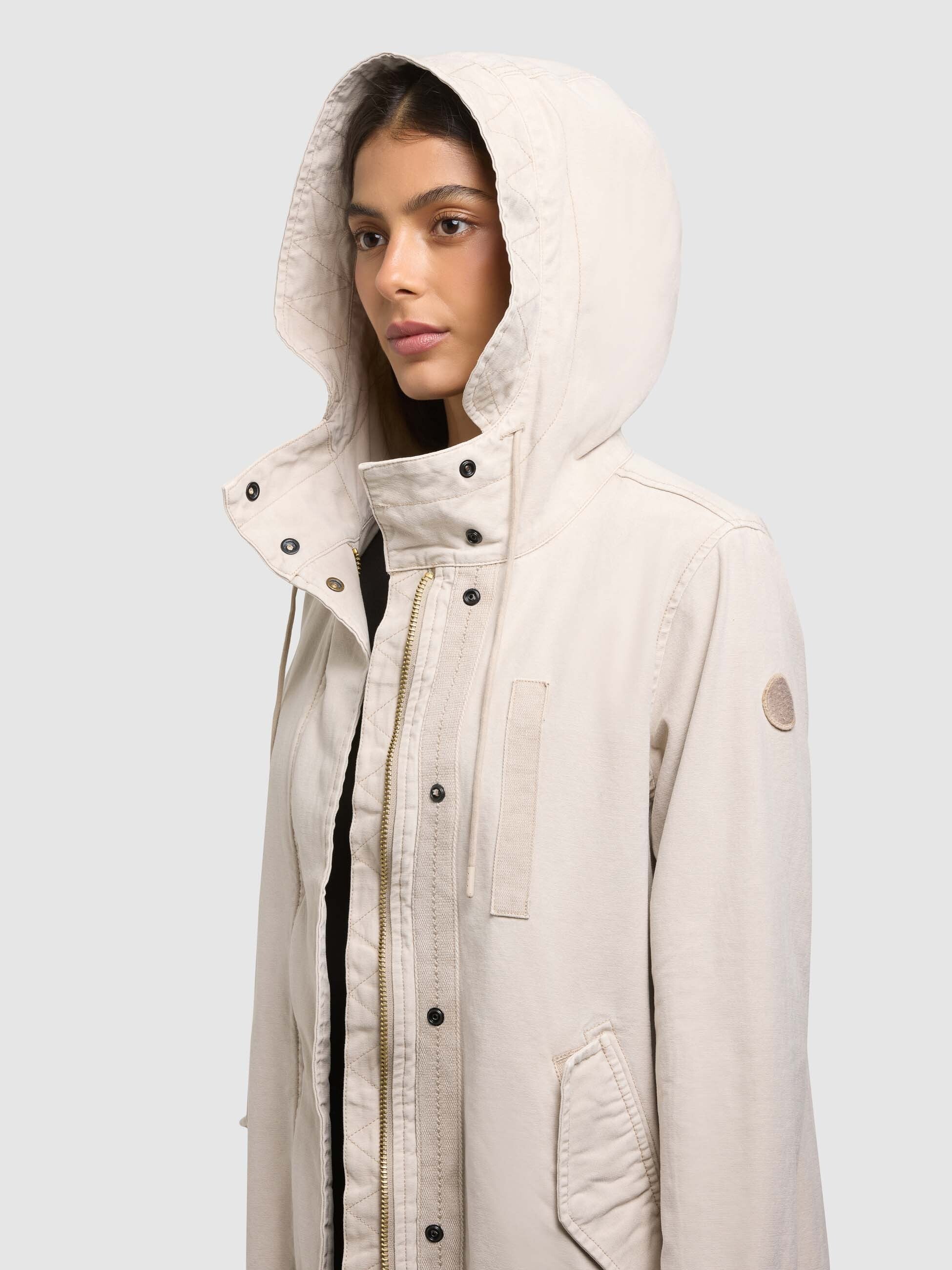 khujo-mantel-freya-greige-damen-parka-garment-dye-regular-fit image 7