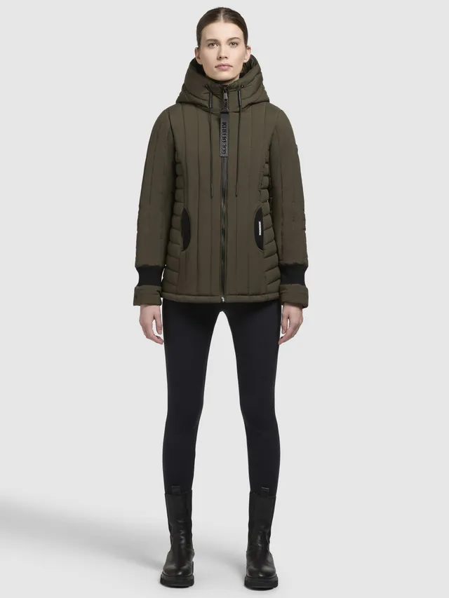 khujo-jacke-tweety-neo-khaki-h-ftlange-steppjacke-mit-strickeins-tzen image 1