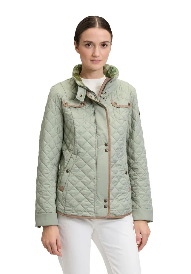 gil-bret-damen-steppjacke-9005-5227-karo-materialmix-mit-lederimitat-wattiert image 1