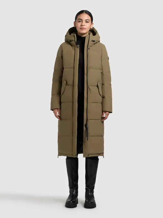 khujo-coat-cami-scrub-green-damen-steppmantel-knielang image 1