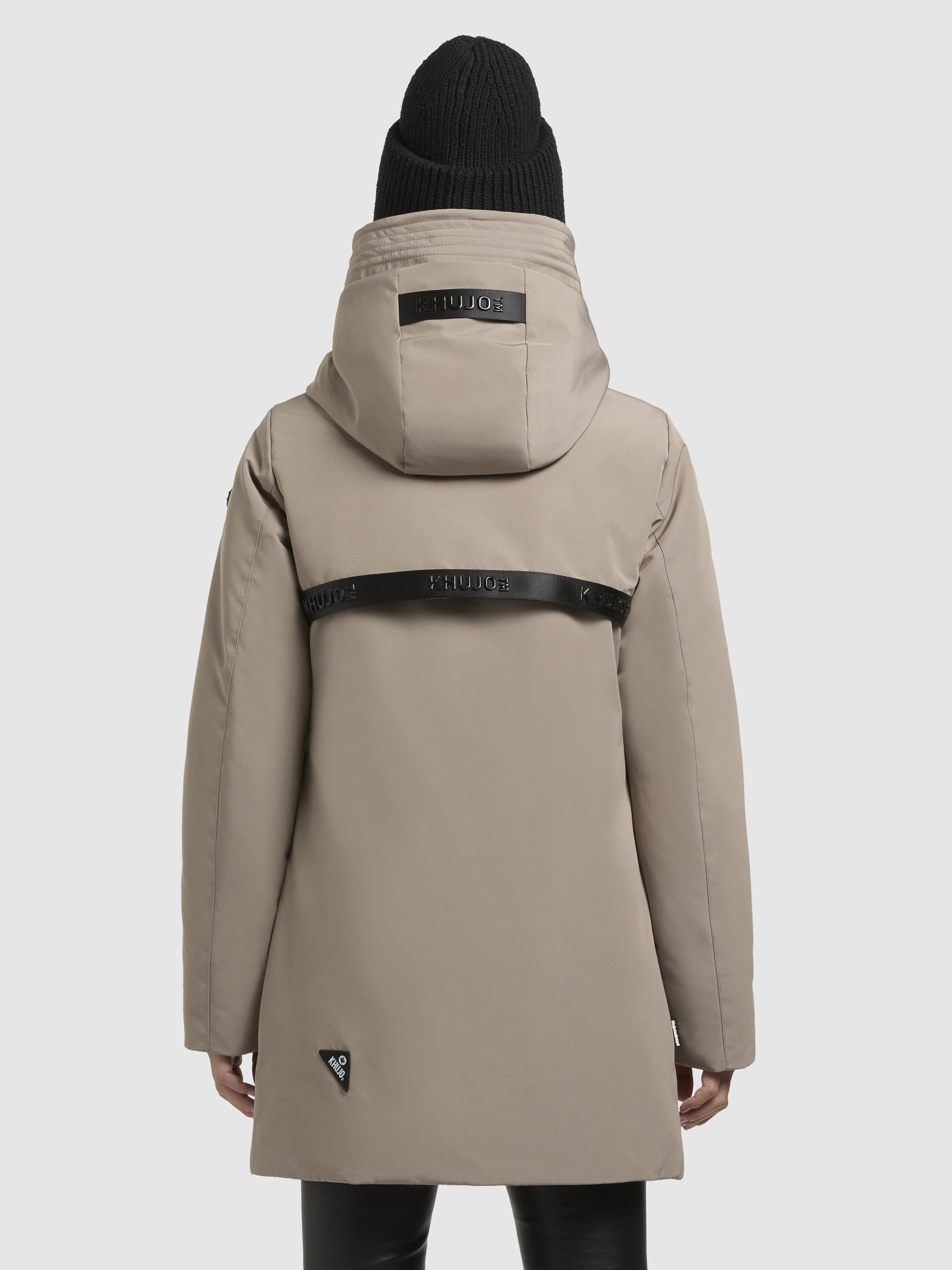 khujo-jacke-viona5-graubeige-gef-tterte-damen-winterjacke-mit-gro-er-kapuze image 3