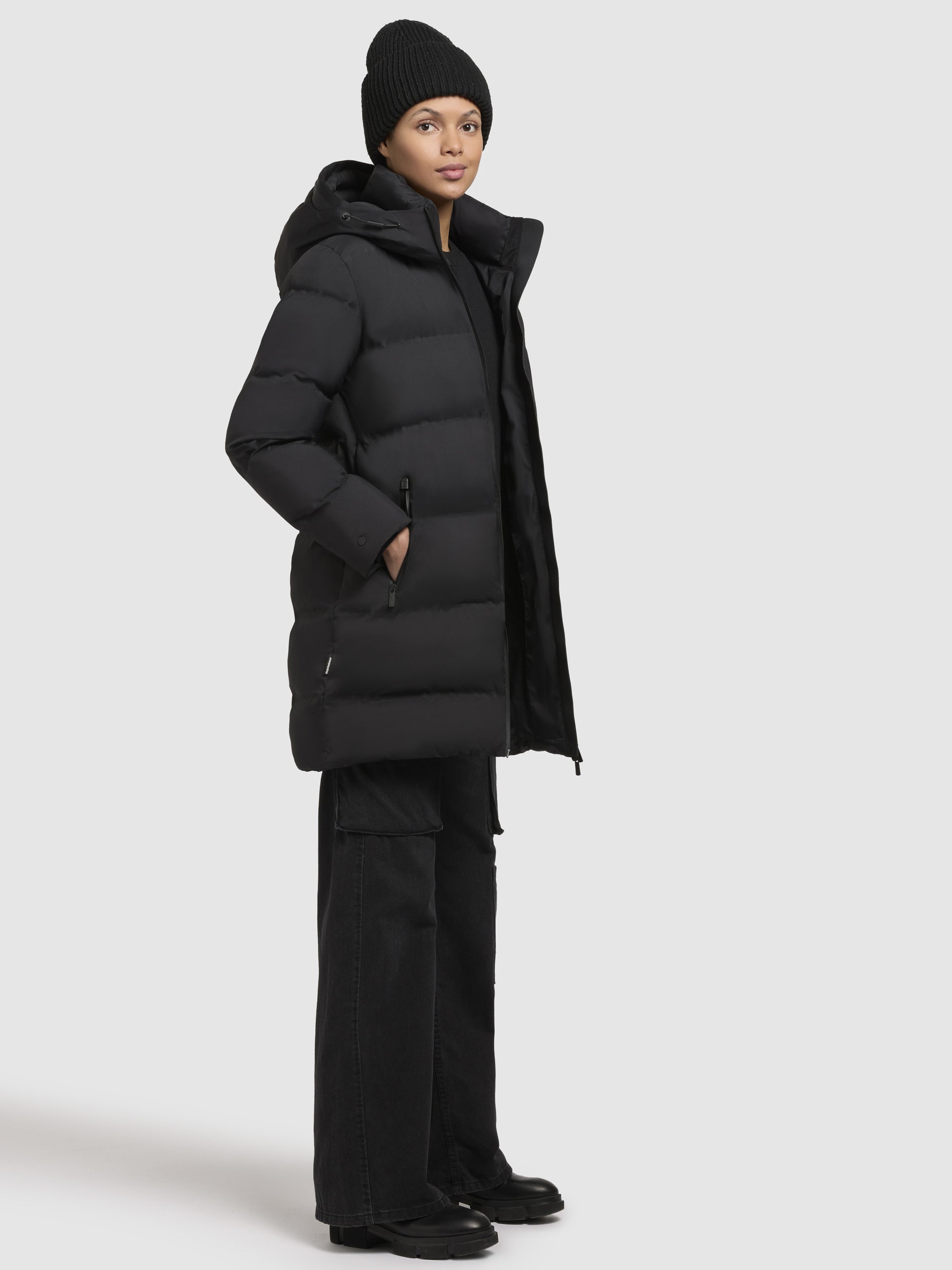 khujo-mantel-dido3-schwarz-steppmantel-regular-fit-damen image 2